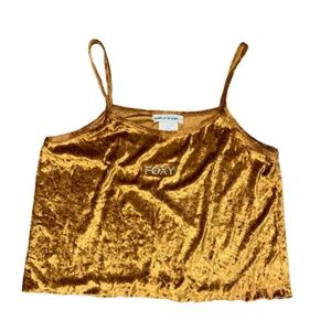 Friends of the Heart Velvet FOXY Stretch Crop Cami Y2K Vintage 90s Velour
